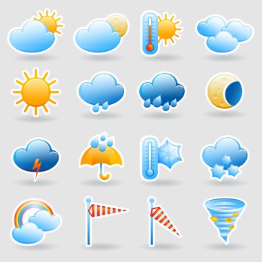 Hava tahmini Icons set simgeleri