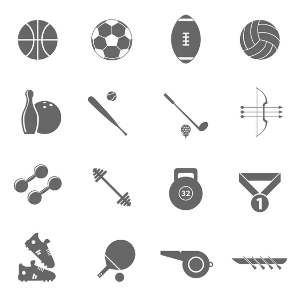 Conjunto de iconos deportivos negro — Archivo Imágenes Vectoriales