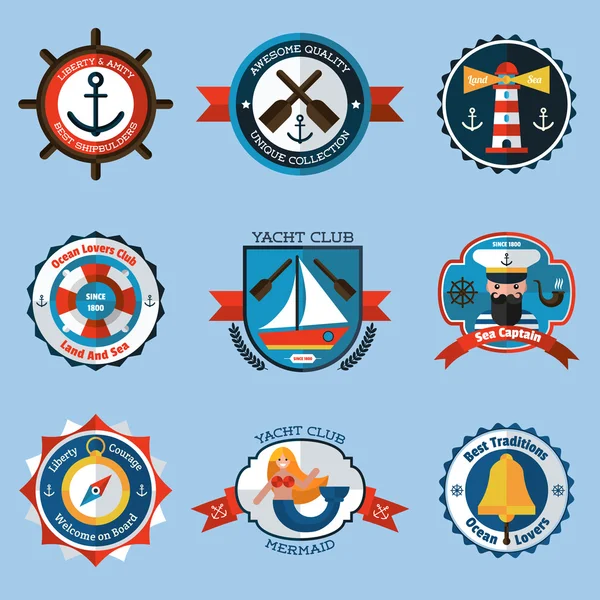 Nautical Labels Set — Stock Vector