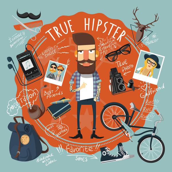 Hipster concept seal icon