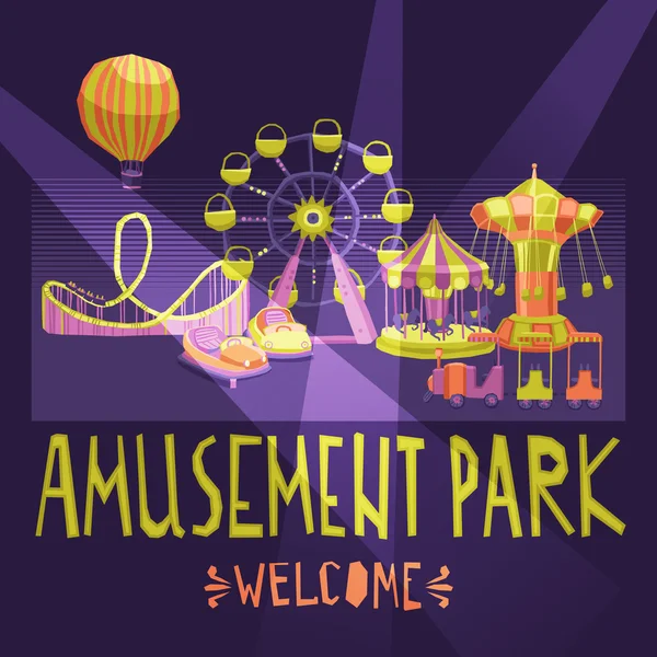 Amusement Park Poster — Stock Vector