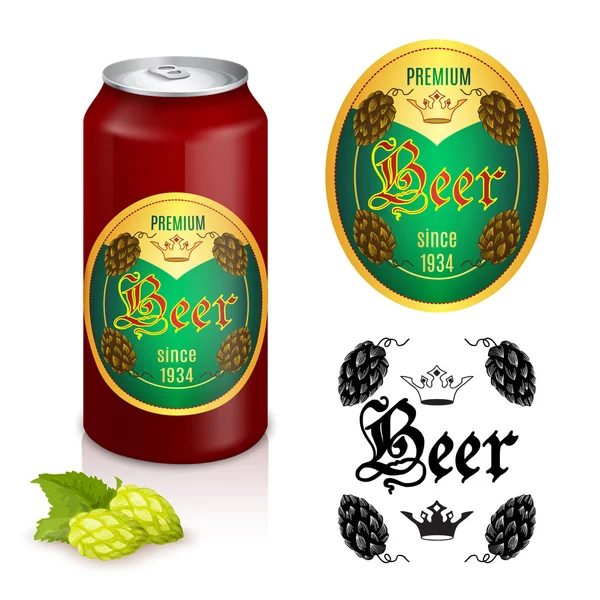Diseño de etiqueta de cerveza premium — Archivo Imágenes Vectoriales