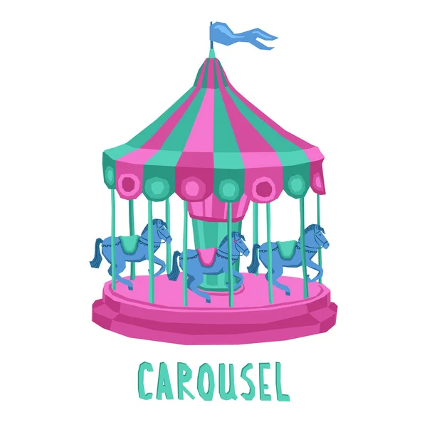 Παιδί Carousel εικονογράφηση — Διανυσματικό Αρχείο