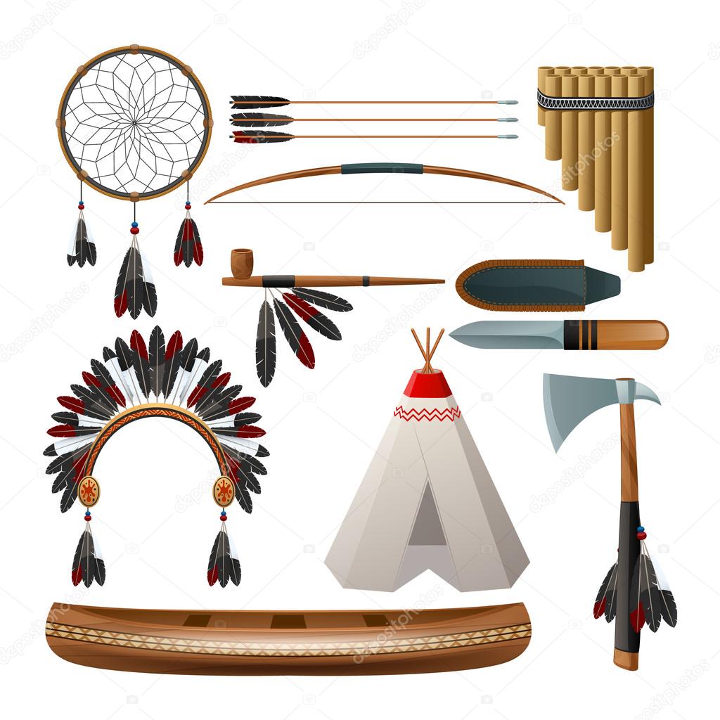 Ethnic american indigenous set