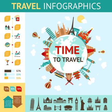 seyahat infographics seti