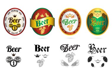  Bira popüler markalar etiketleri Icons set