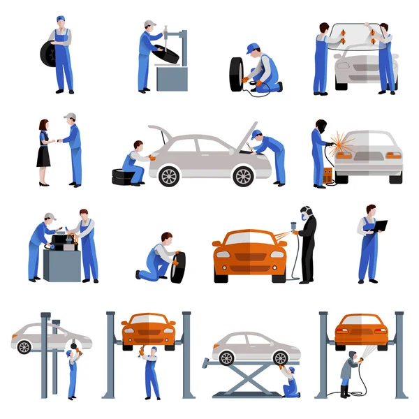 Mechanische Symbole gesetzt — Stockvektor