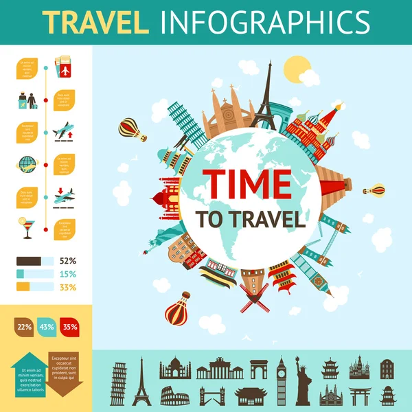 Seyahat infographics seti — Stok Vektör