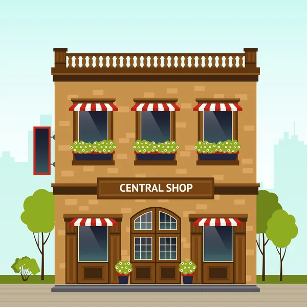 Tienda Fachada Ilustración — Vector de stock