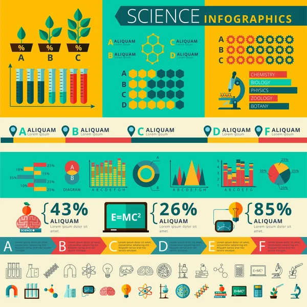 Informe infográfico científico póster de presentación — Vector de stock