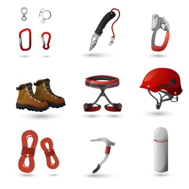 Dağ tırmanışı Icons set