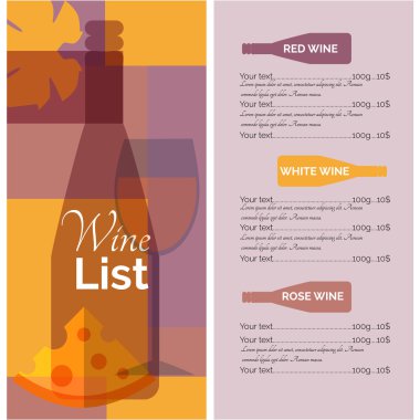 Şarap menüsü liste şablonu yazdırma
