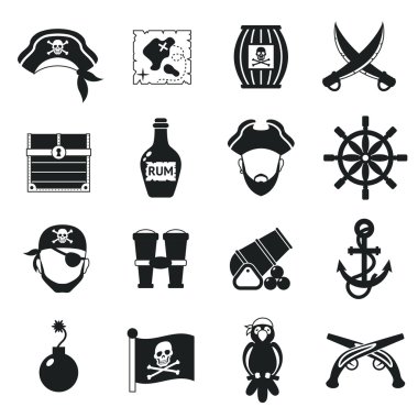 Kara korsan Icons set