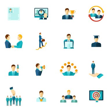 Düz kariyer Icon Set