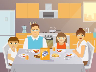 Aile kahvaltı düz