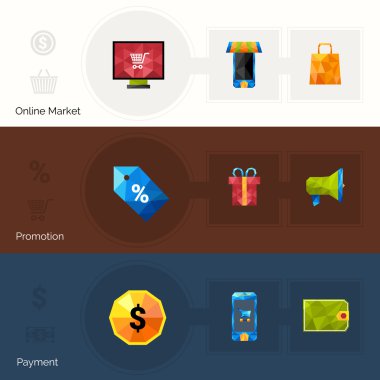 E-ticaret poligonal afiş