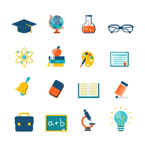 Education Flat Icons — Stock Vector