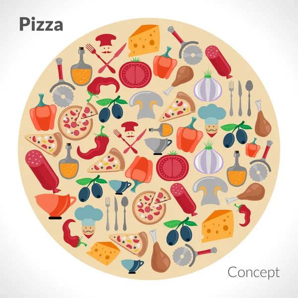 Concepto de círculo de pizza — Archivo Imágenes Vectoriales