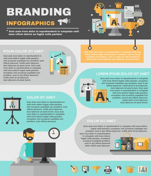 Conjunto de infografías de marca — Vector de stock