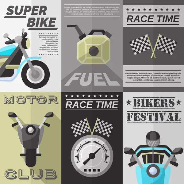 Vintage Rider Poster Set — Stockvector