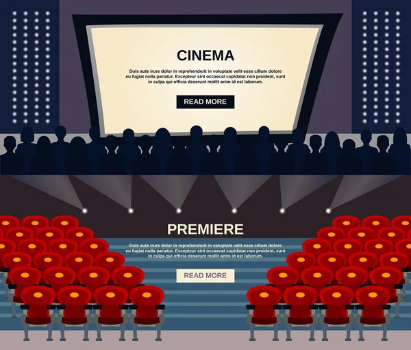 Conjunto de banner de cinema —  Vetores de Stock