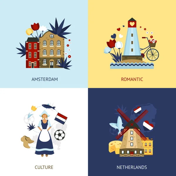 Países Bajos Concepto de diseño — Vector de stock