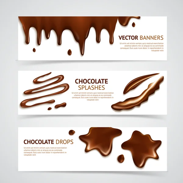 Chocolate banners set — Stock Vector