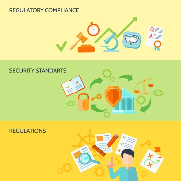 Compliance Banner Set — Stock Vector