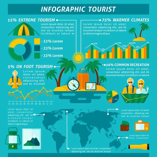 Turistický Set infografika — Stockový vektor