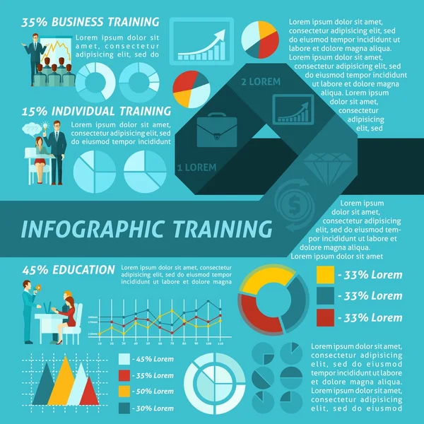 İş eğitim Infographics — Stok Vektör