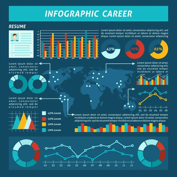 Karrier infographics készlet — Stock Vector