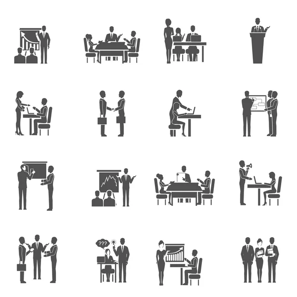 Set di icone di formazione aziendale — Vettoriale Stock