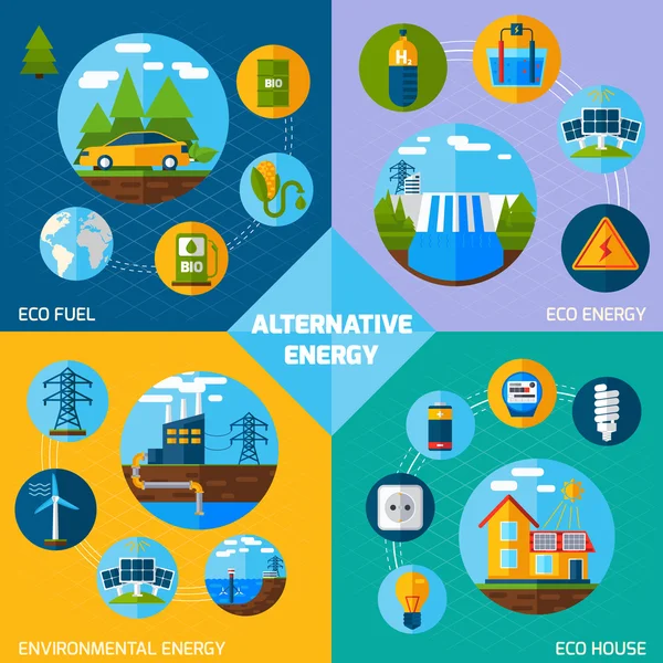 Set di energia alternativa — Vettoriale Stock