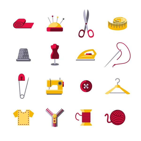 Nähen Icons Set — Stockvektor