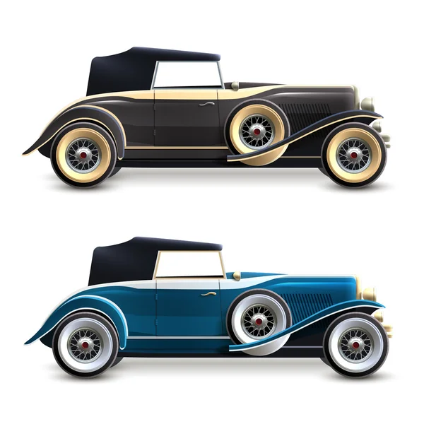 Conjunto de coche retro — Vector de stock