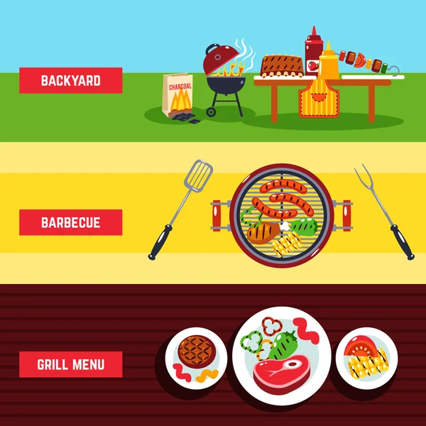 Barbecue Banner Set — Stock Vector