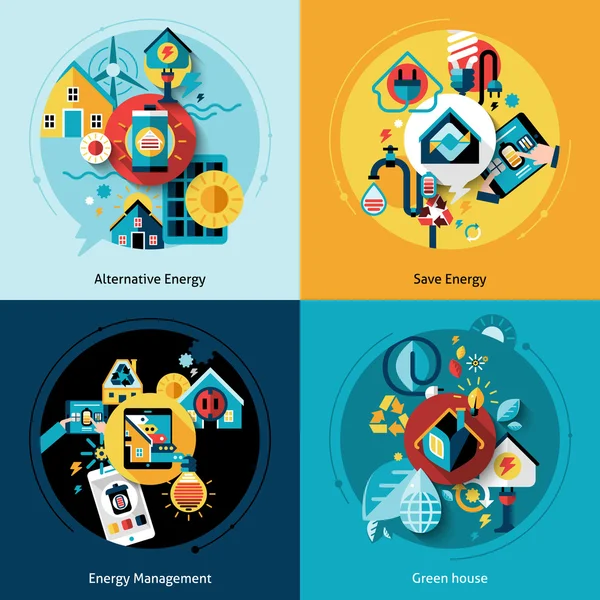 Energy Efficiency Set — Stock Vector