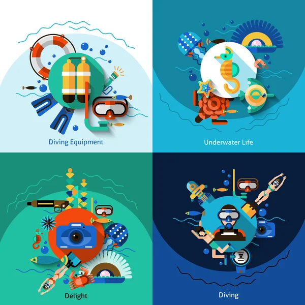 Ensemble De Coins De Plongee Image Vectorielle Par Macrovector C Illustration