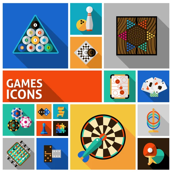 Games Icons Set — Stock Vector
