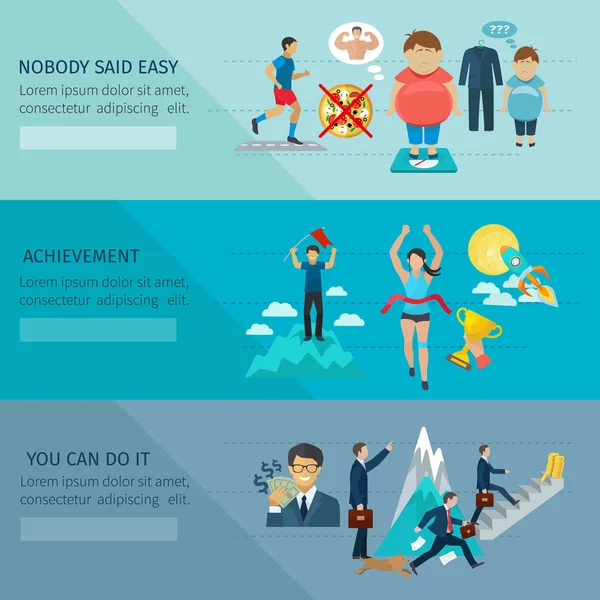 Motivatie Banner Set — Stockvector