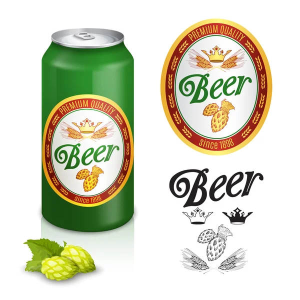 Diseño de etiqueta de cerveza premium — Vector de stock