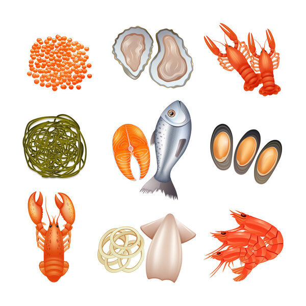 Seafood Icons Set