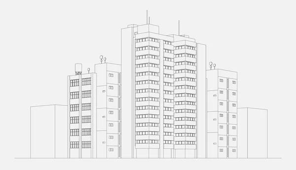 Ilustración de arquitectura urbana — Vector de stock
