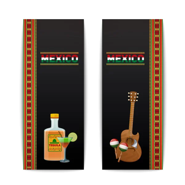 Banners Mexicanos Vertical — Vector de stock