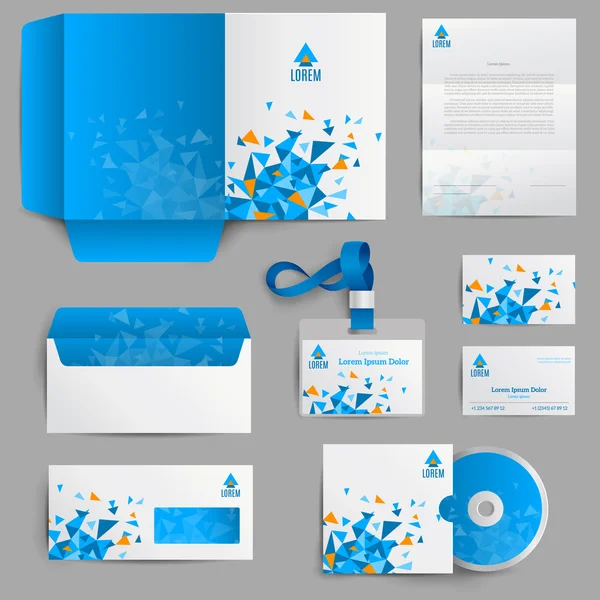 Identidad corporativa Azul — Archivo Imágenes Vectoriales