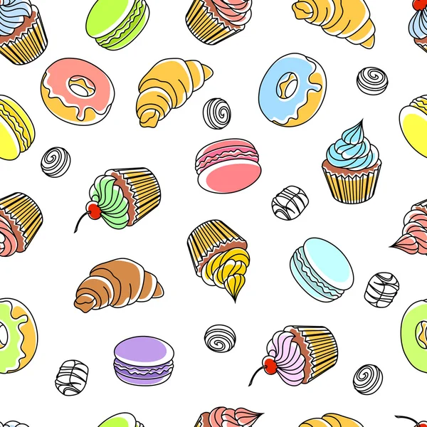 Cakes Seamless Pattern — Stock Vector