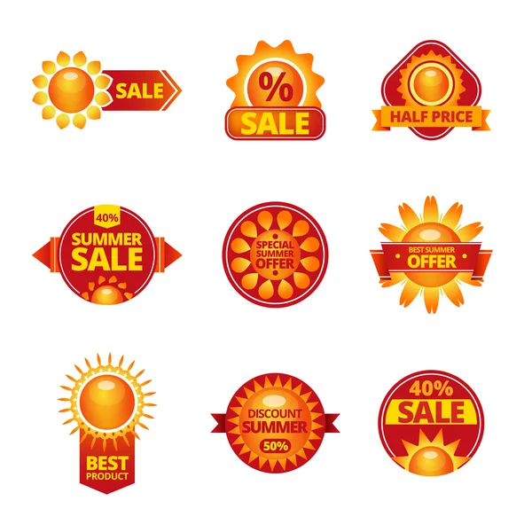 Summer sale labels set — Stock Vector