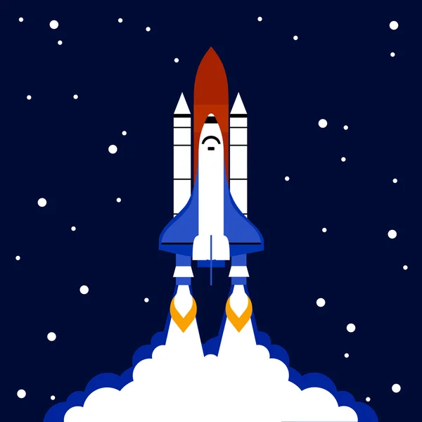 Launch concept space rocket background — Stock Vector