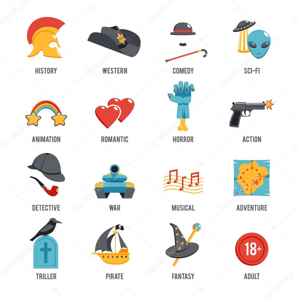 Film Genres Icon Set