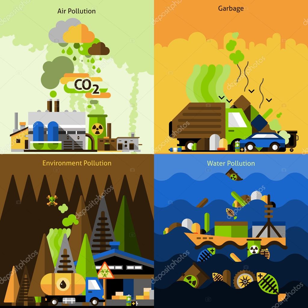 Pollution Design Set Stock Vector Image by ©macrovector #74009415